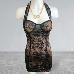 Women's Kitten Leopard Printed Party Dress [Medium]